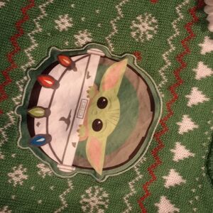 Star Wars Grogu Christmas Sweater Dress Girls M  (7-8)-the flower is just a prop